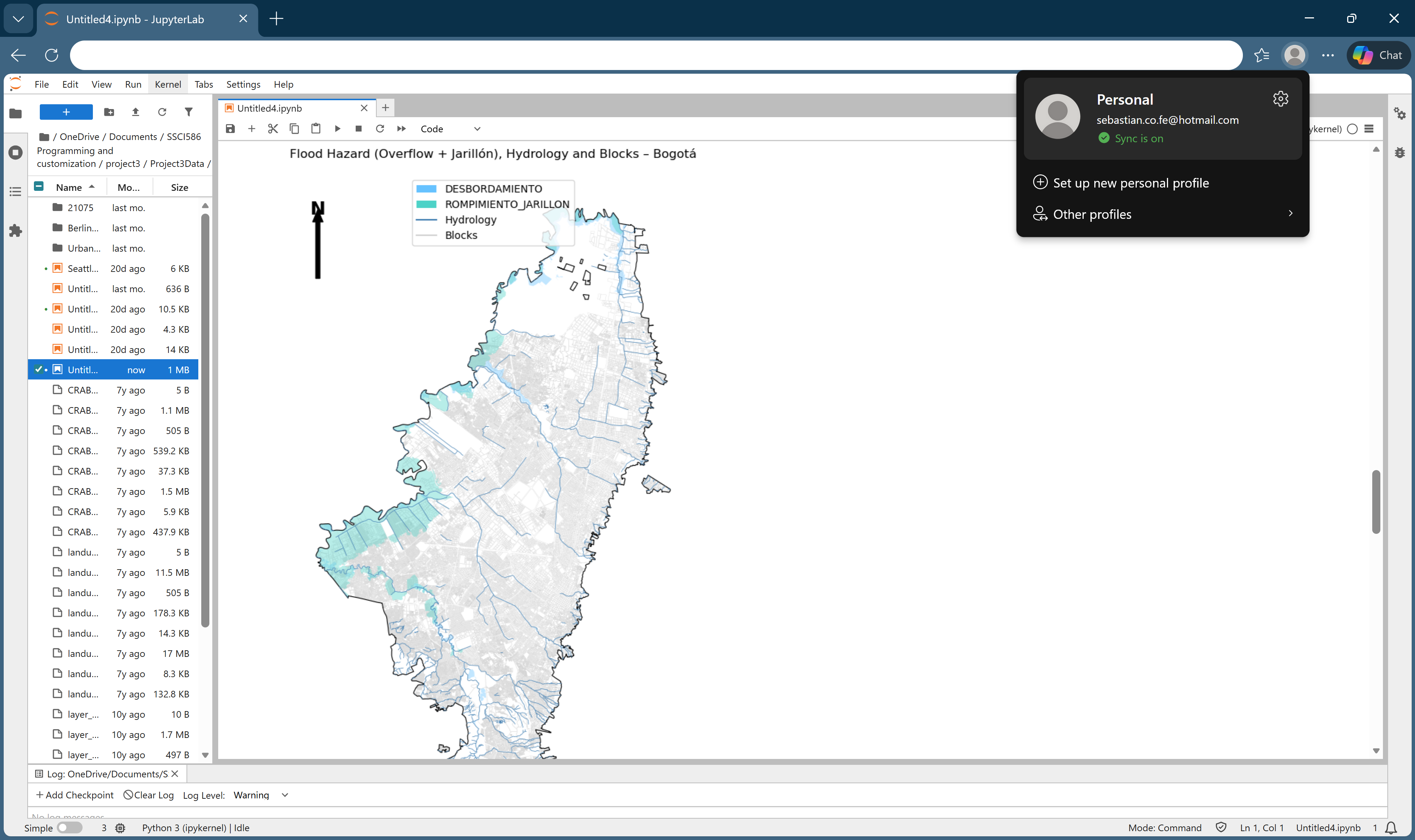 Context map — hazard polygons, hydrology, and urban blocks